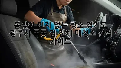 봄맞이 먼지 없는 청소: 경기도 광주시 목동 집 전체 대청소 완벽 가이드